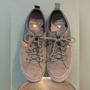 Emerica Chrome Insustries Men's Army Green and Orange Skate Sneakers